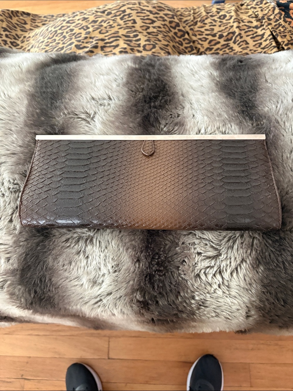 Brown Textured Envelope Clutch - Women Bags